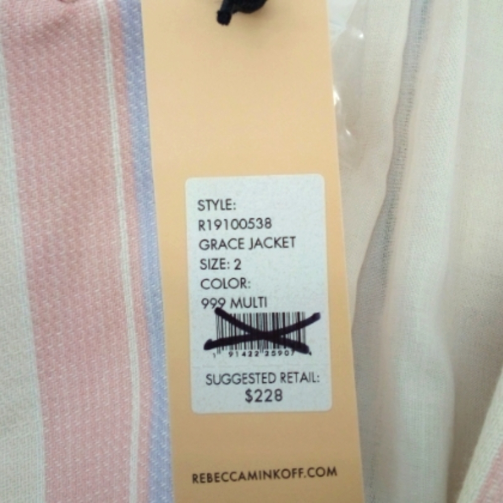 NWT $376 Rebecca Minkoff Grace Striped Double Breasted Jacket Capri Pants Suit 2 - Picture 7 of 16